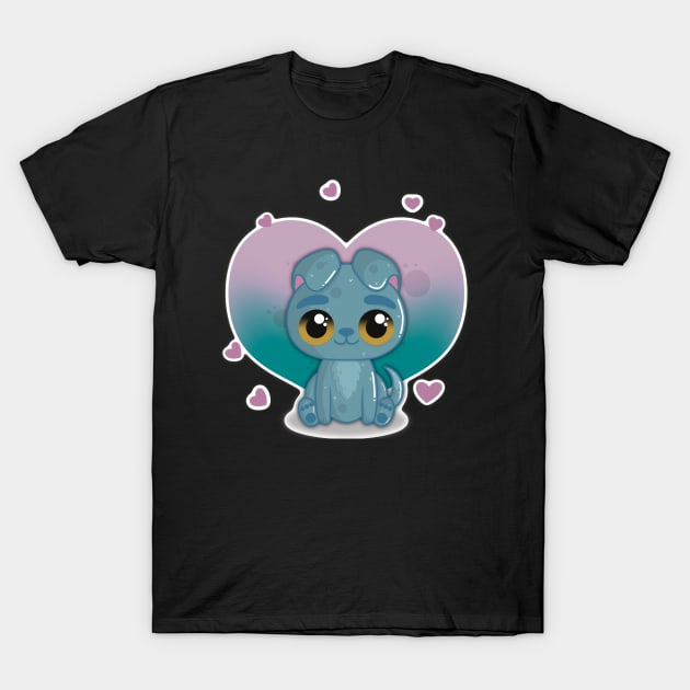 Cute Little Valentine Puppy with Hearts T-Shirt by LittleBearBlue